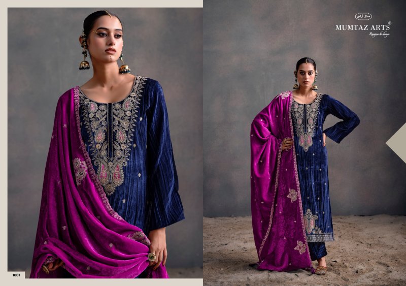 Rangreza By Mumtaz Arts Crush Velvet Designer Salwar Suits 